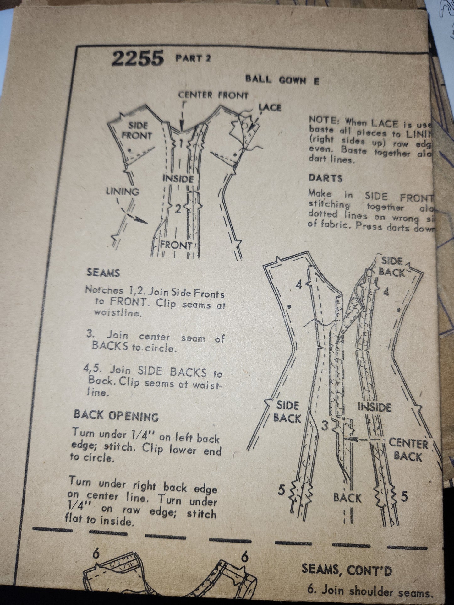Vintage McCalls Sewing Pattern #2255 For 10-1/2” High Heel Figure Dolls 1958 AS IS