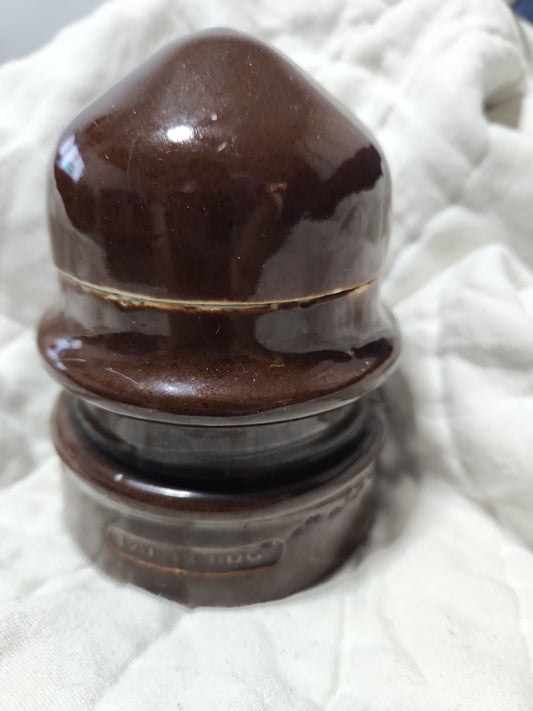 Vintage Insulator AL CO inc. Pat Pend Brown Porcelain alco1