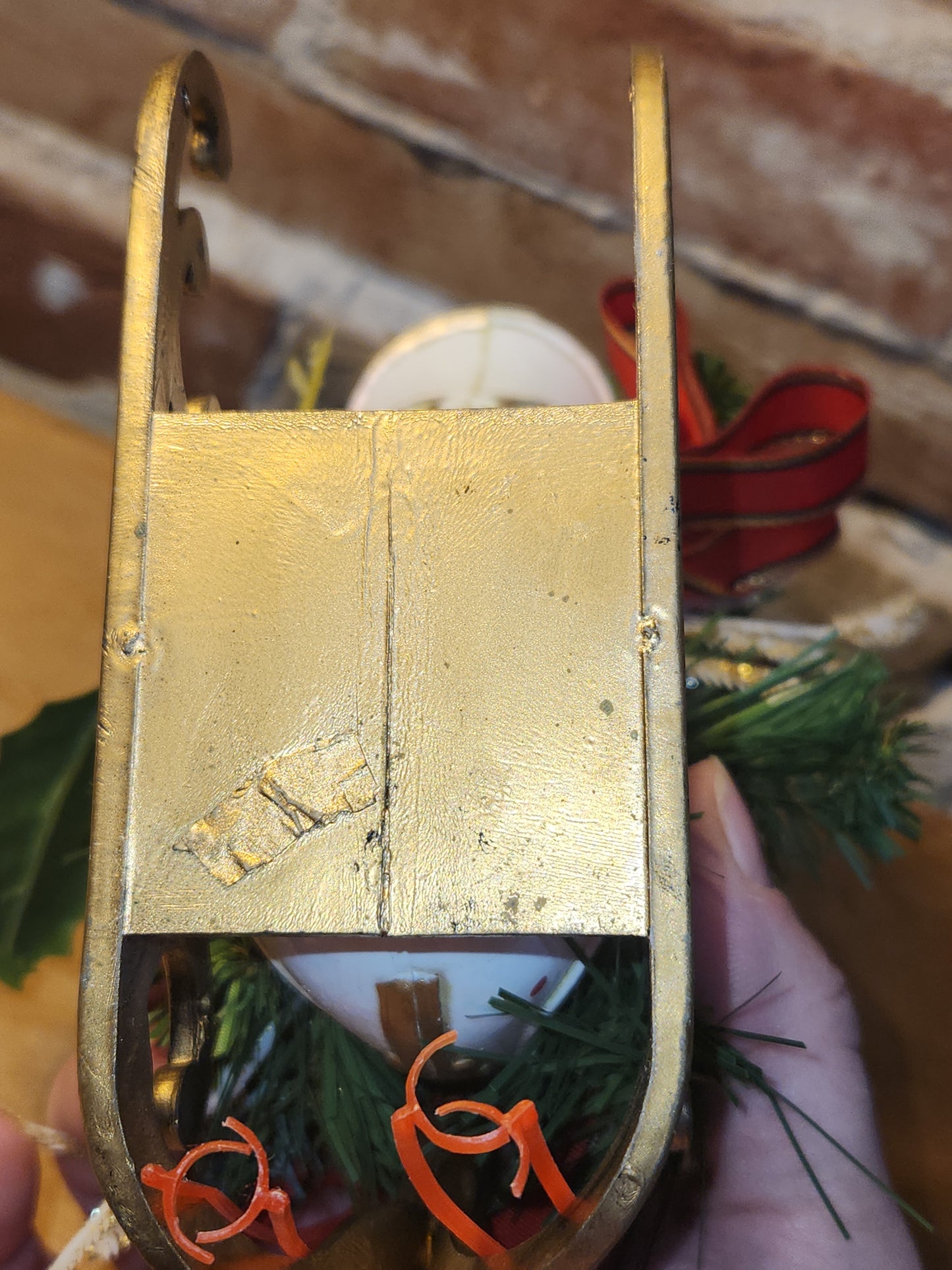 Vintage Plastic Santa and Sleigh Blow Mold vs9