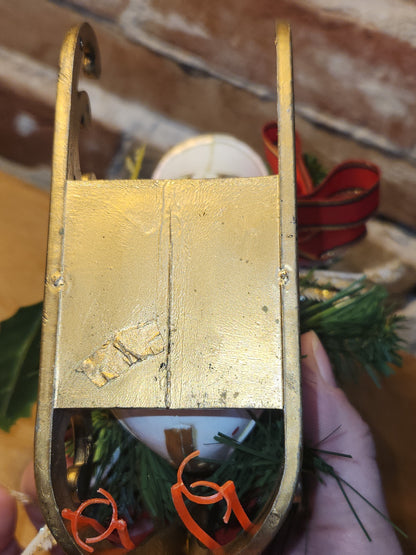 Vintage Plastic Santa and Sleigh Blow Mold vs9