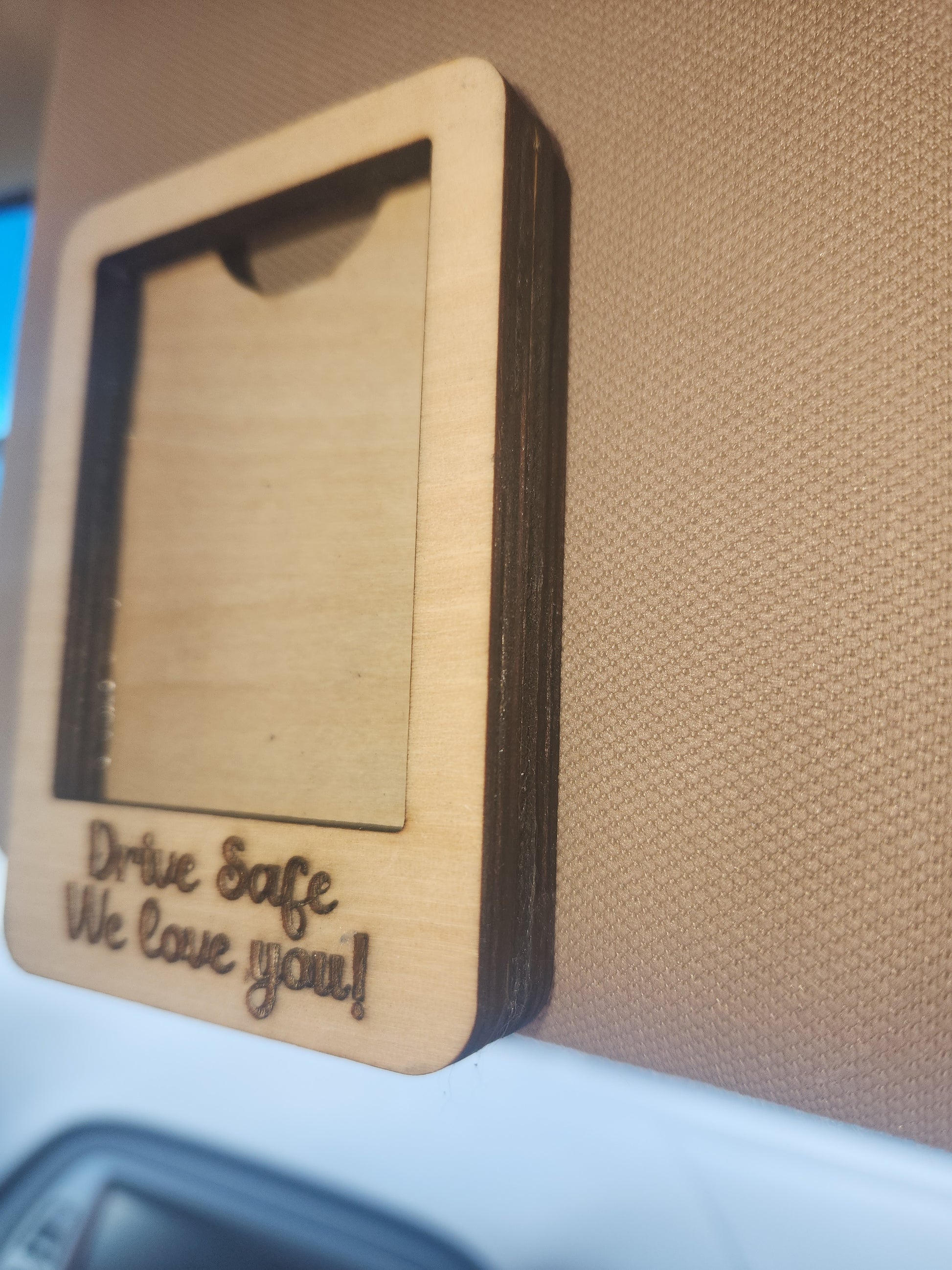 Visor Photo Frame Vertical Larger Drive Safe We Love you! Add a photo and clip on visor vc51