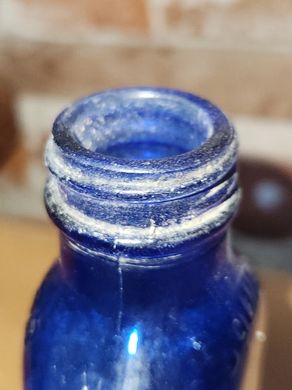Vintage Medicine Bottle Squibb and Sons Cobalt Blue Glass. Pat. June 30, 1925 vb9