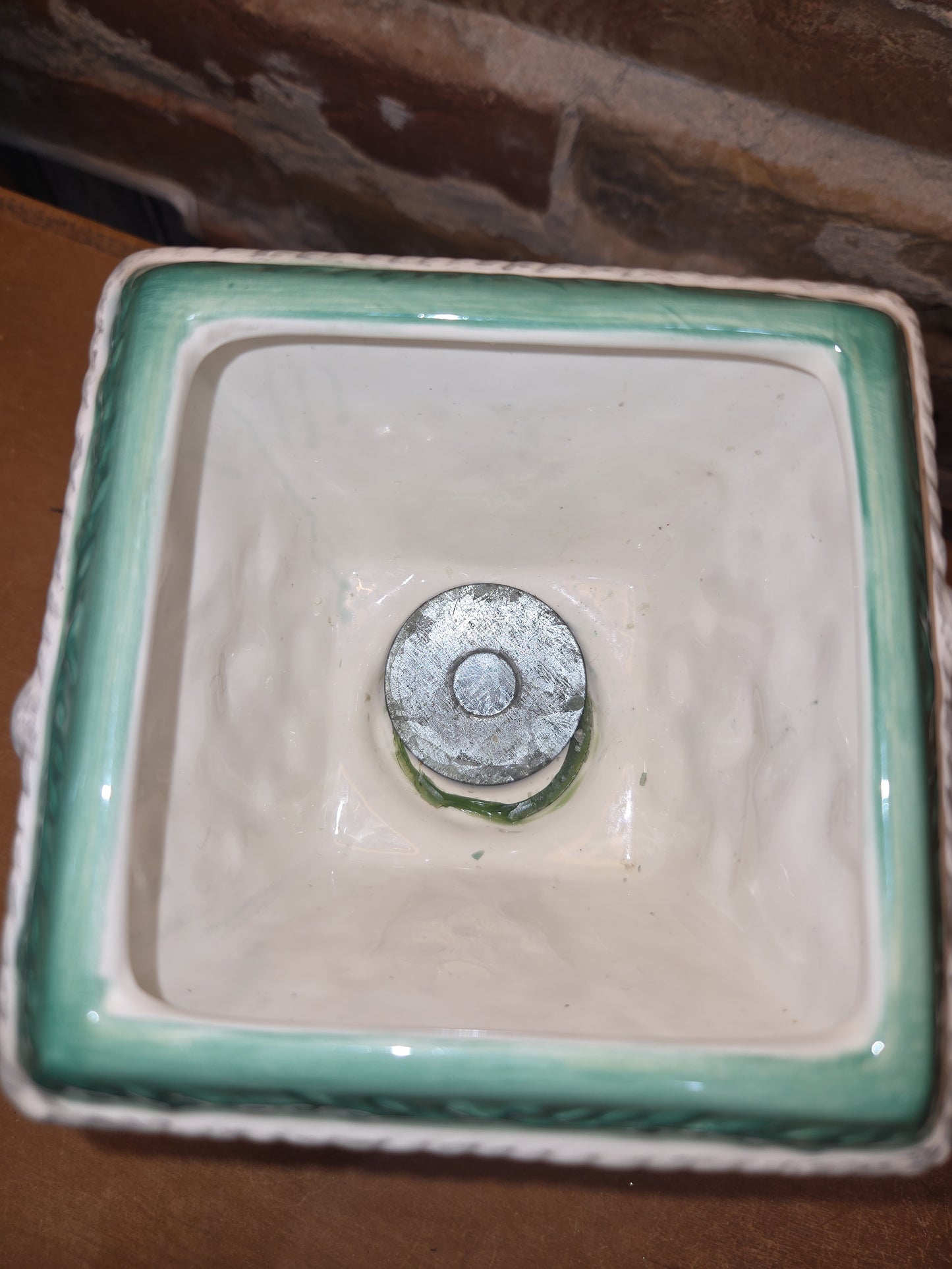 Vintage Claire Burke 2001 Holiday Collection Ceramic Pedestal AND Embossed Candy Dish