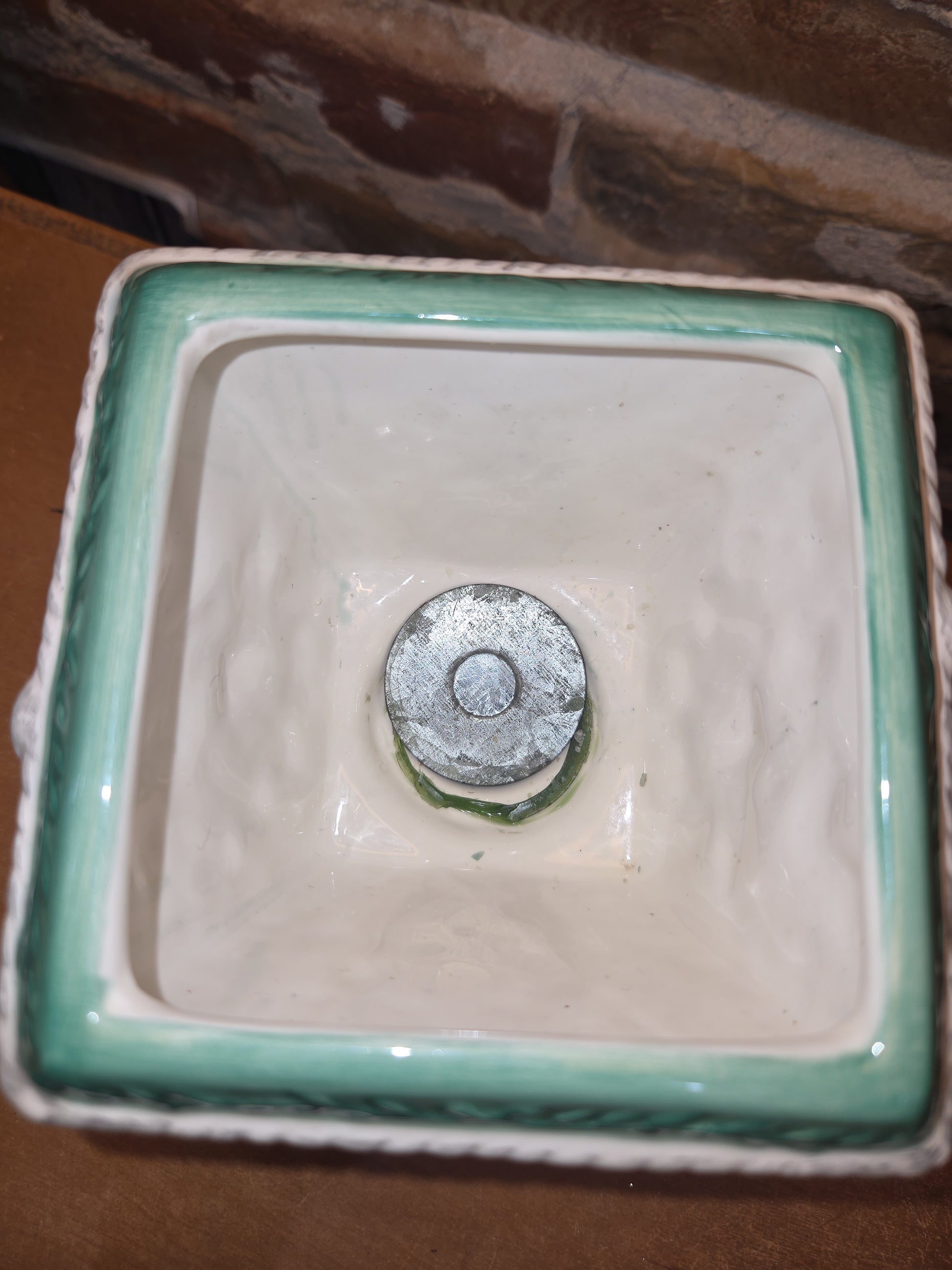 Vintage Claire Burke 2001 Holiday Collection Ceramic Pedestal AND Embossed Candy Dish