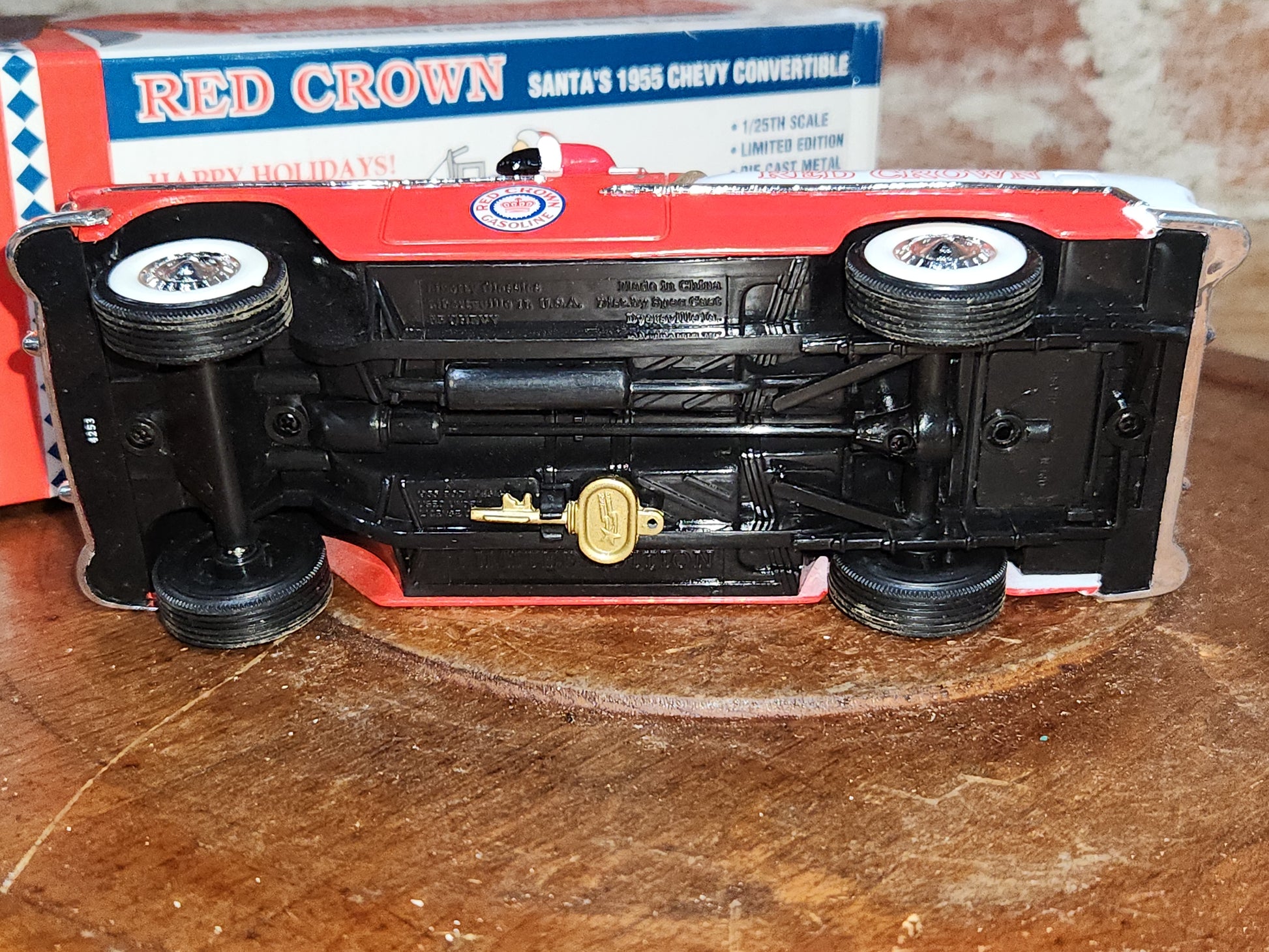 Vintage Liberty Classics Red Crown Gasoline Santa's 1955 Chevy Convertible 1/25th Scale Limited Edition Die Cast Metal. Coin Bank. 1994 car12