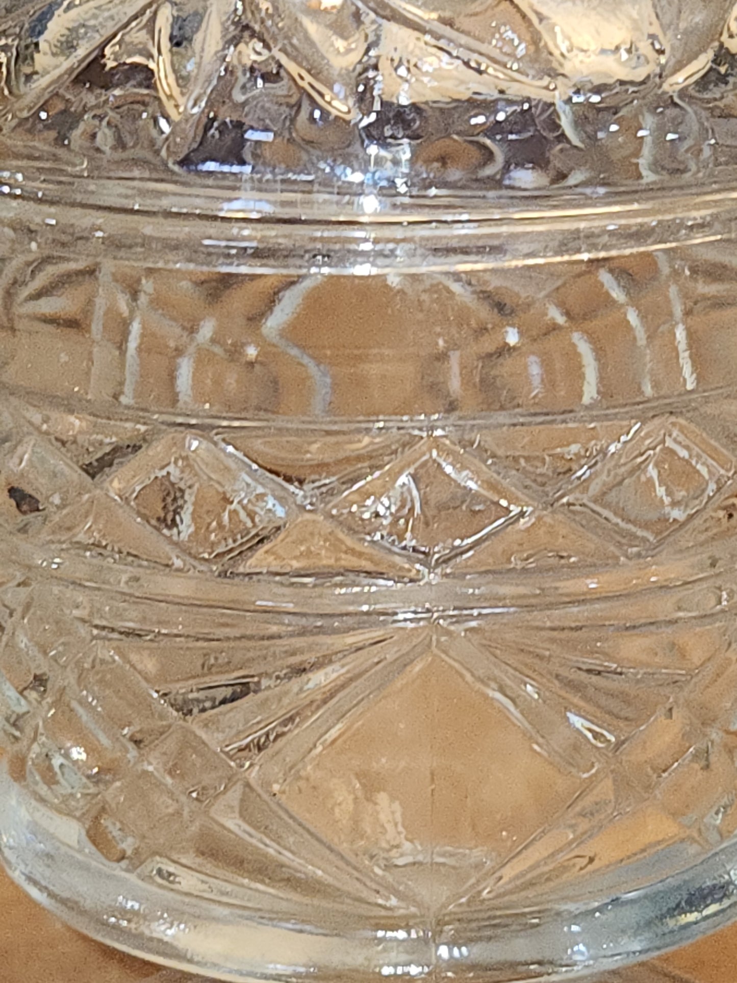 Vintage Anchor Hocking Pressed Glass Compote Candy Dish Wexford Pattern g71