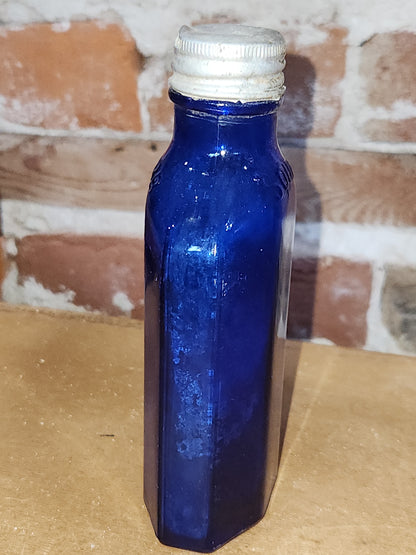 Vintage Medicine Bottle Squibb and Sons Cobalt Blue Glass. Pat. June 30, 1925 vb9