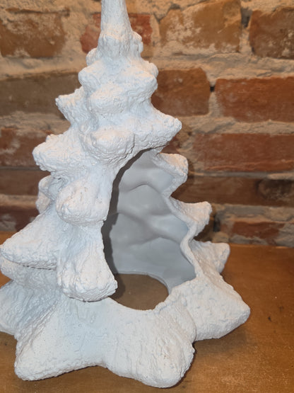 Vintage Rare Ceramic White Textured Christmas Tree 10 1/2"