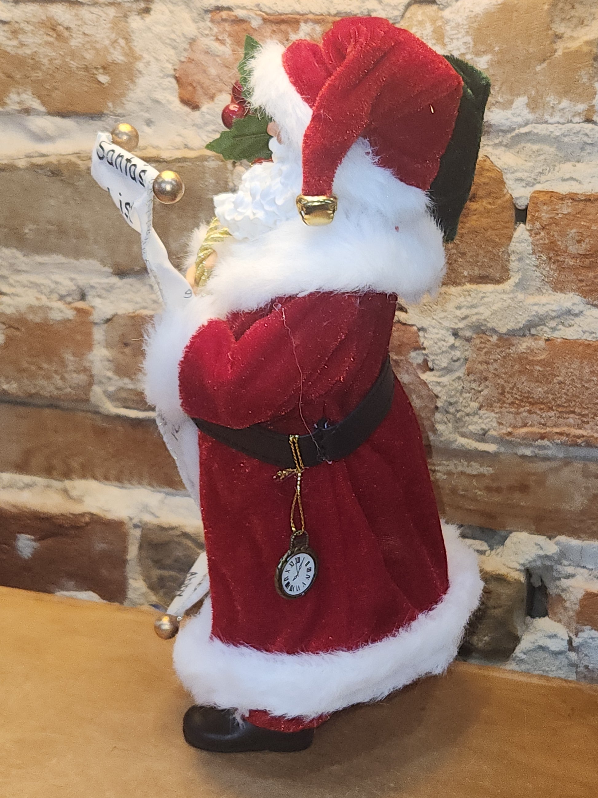 Ashland Christmas Collectible Ashland Santa Claus Figurine with Santa's List of Good Kids with His Gift Bag sf2
