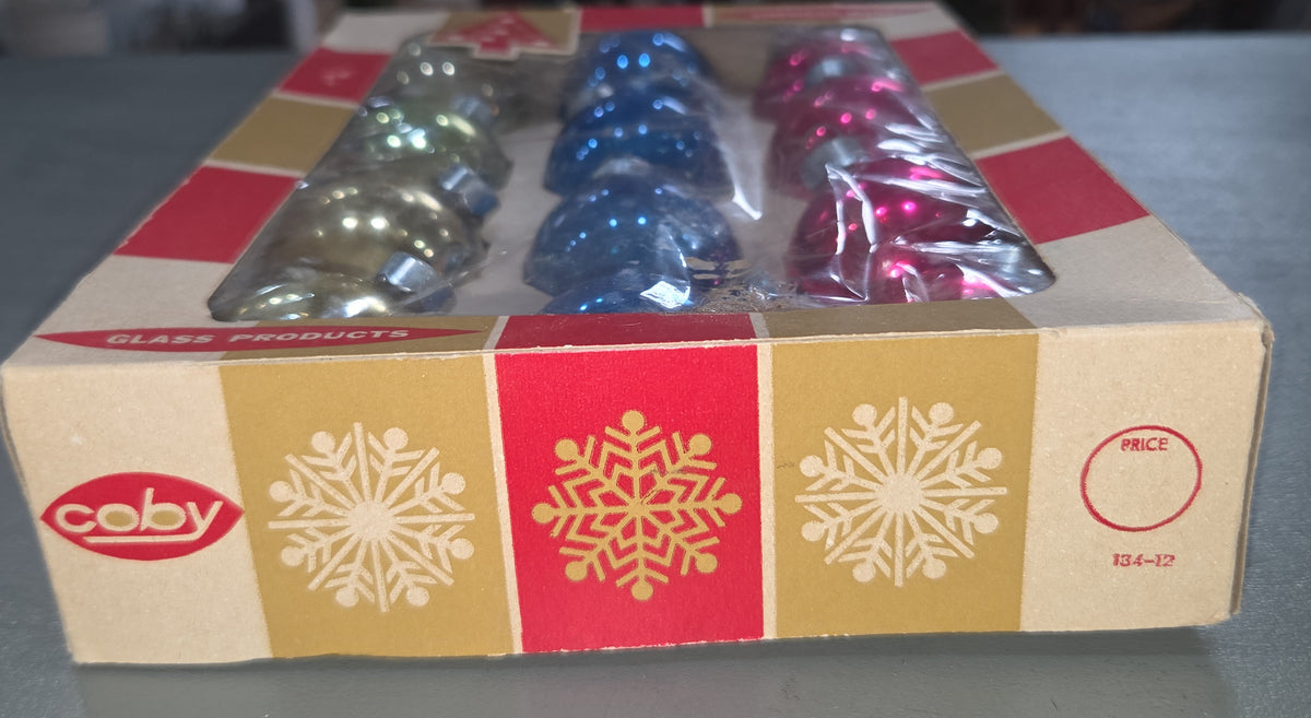 Vintage Box of Coby Glass Ornaments BO08