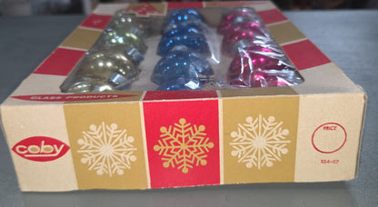 Vintage Box of Coby Glass Ornaments BO08