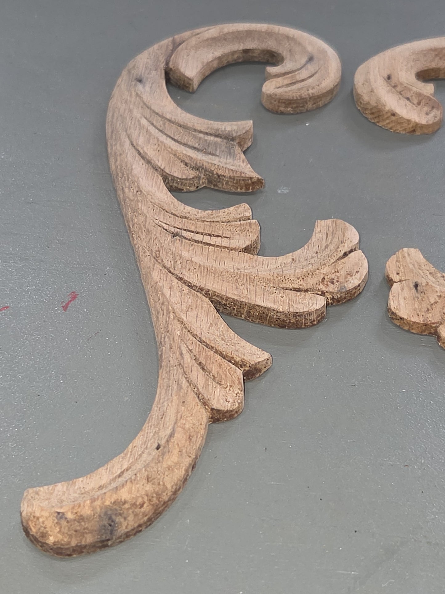 Antique Wooden Furniture Applique Set of 2 AS IS ws7