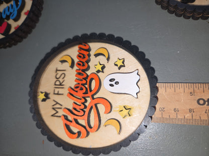 Baby's First Year Holiday Milestone Photo Prop Set of 10 Wooden bp2