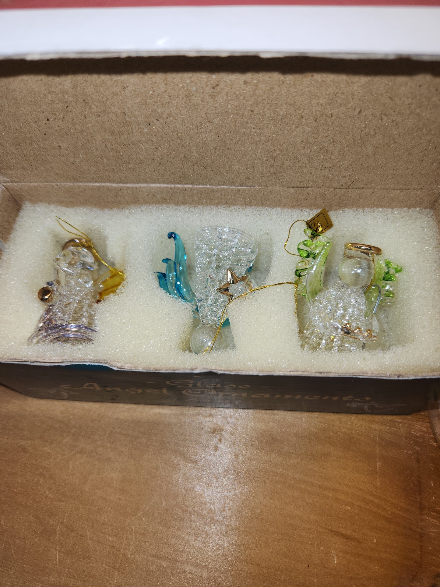 Vintage Giftco Glass Angel Ornaments 2 Different Sets in Original Boxes 5 angels ang91