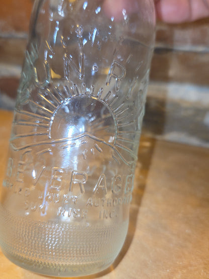 Vintage Soda Bottle Sun-Rise Beverage 10 oz Clear Glass vsb50