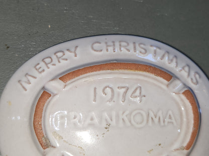 Vintage Frankoma Ceramic Christmas Card 1974 f74