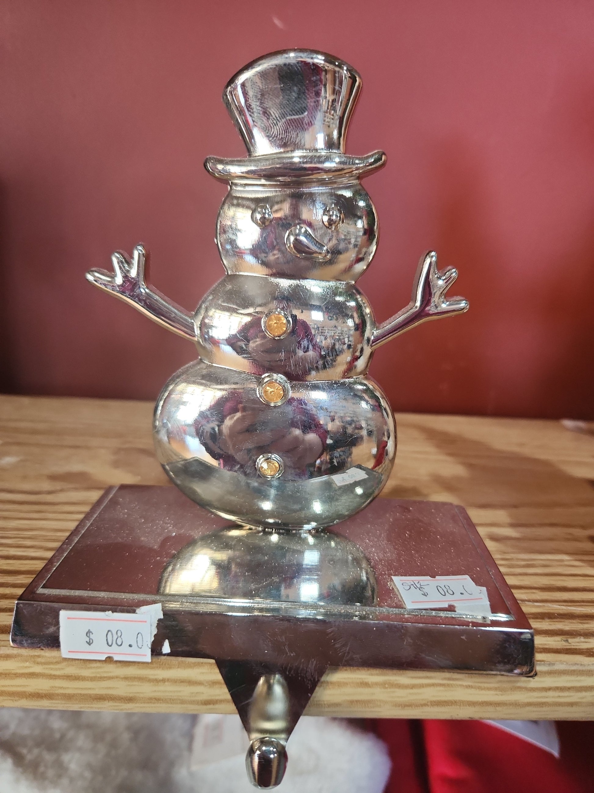 Stocking Holder Snowman Metal sh2