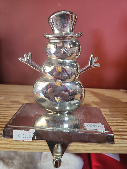 Stocking Holder Snowman Metal sh2