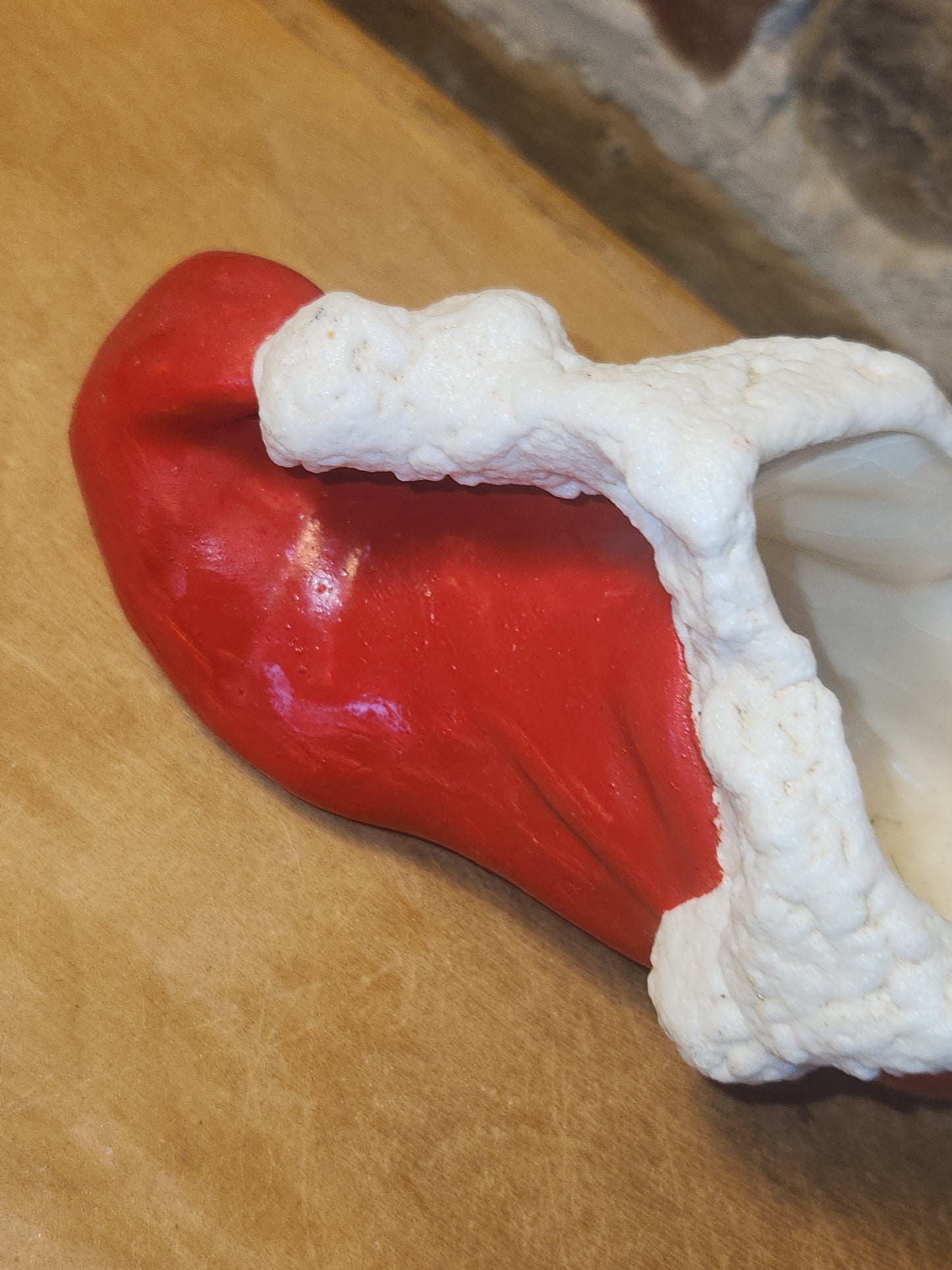 Vintage Ceramic Santa Pixie Elf Boot Christmas Planter Candy Dish Read Description vs09