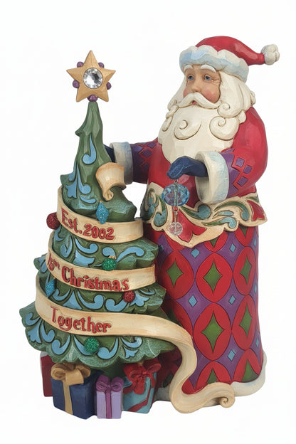 Jim Shore Heartwood Creek 15th Anniversary Santa With Tree Figurine 4059000r