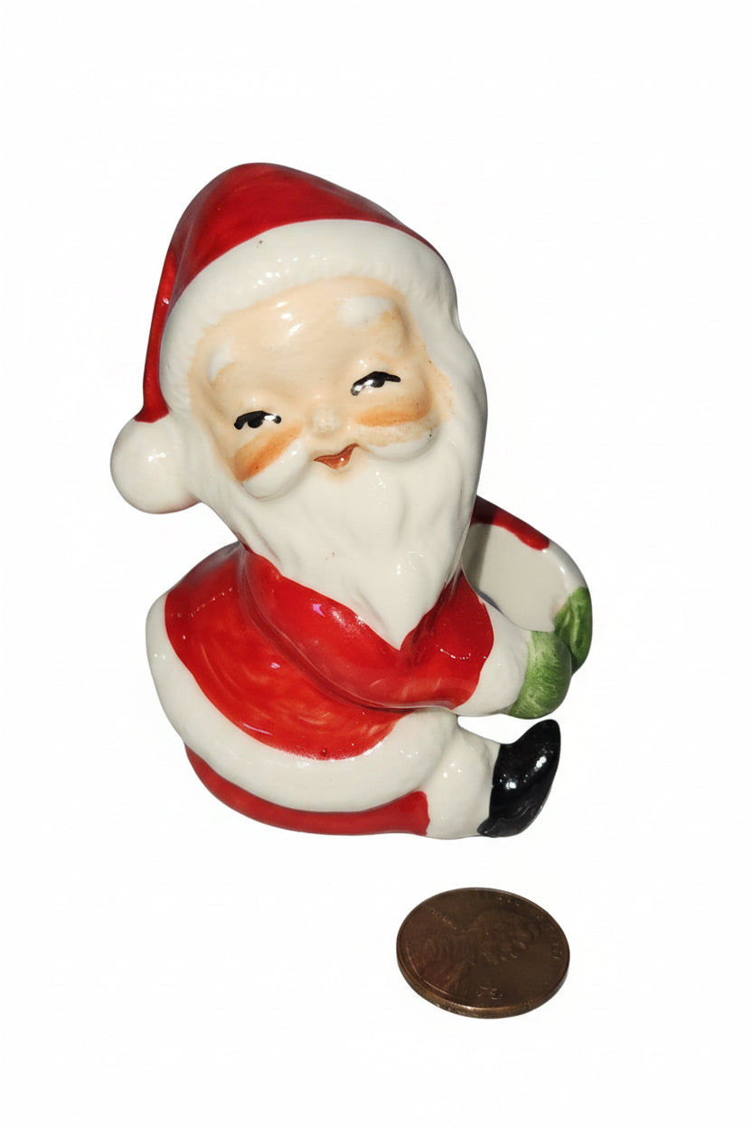 Vintage Santa Candle sitter Made In Japan 3" sn66