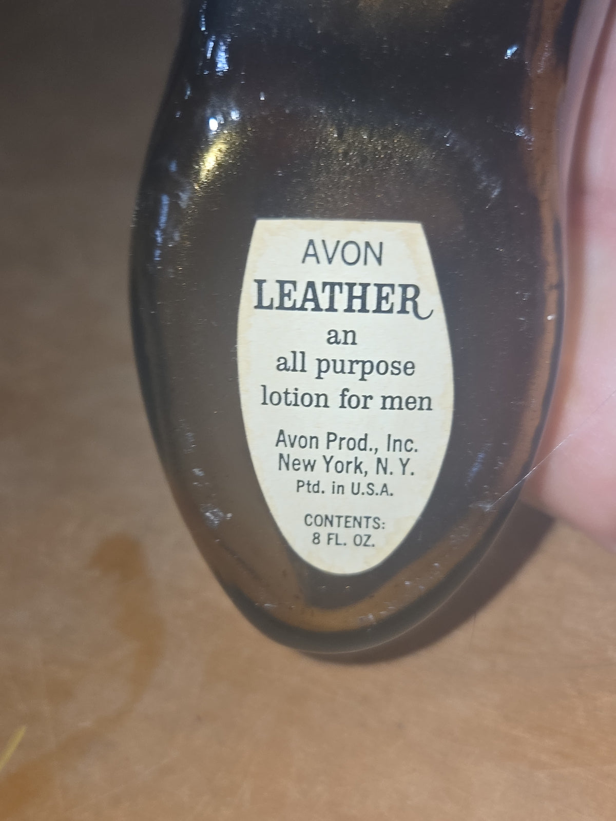 Vintage Avon All Pourpose Lotion for Men Amber Glass Riding Boot Leather EMPTY No Box va23