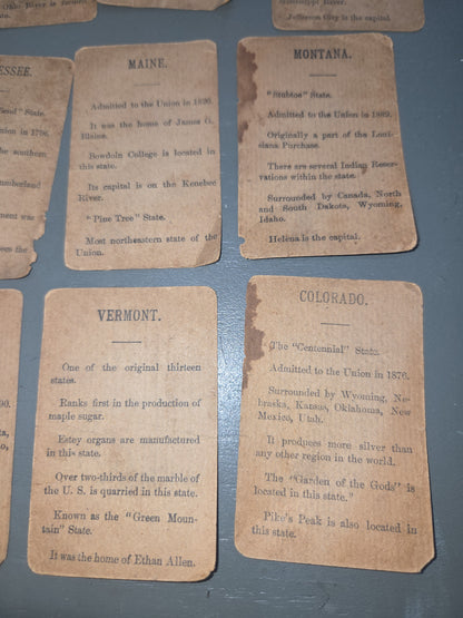 Antique Trading Cards Drink Lion Coffee U.S. States Trading Cards Victorian Era