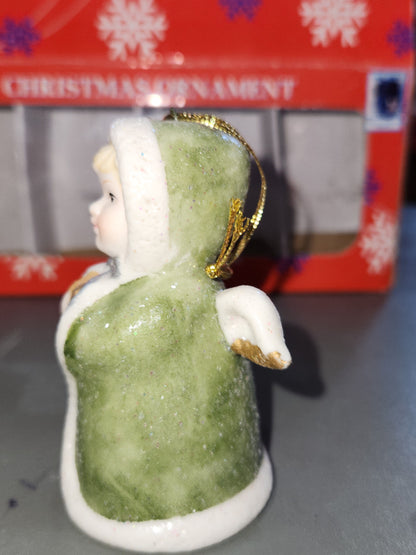 Vintage Glitter Angel Ornaments Set of 4