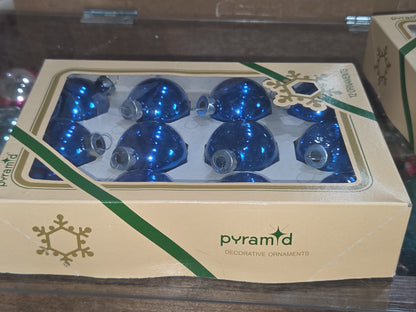 Vintage Pyramid Ornaments Blue set of 12 bo012