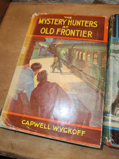 Vintage Hardcover Books Mystery Hunters At Old Frontier AND At The Haunted Lodge Capwell Wyckoff Saalfield Publishing Company 1934 vb99