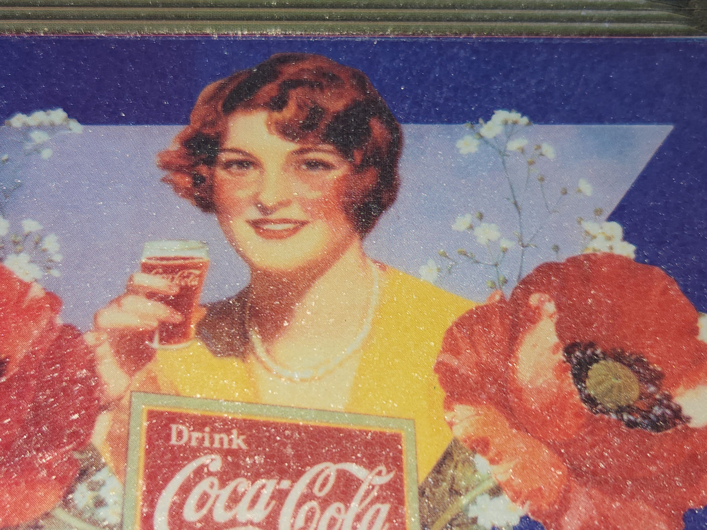 Vintage Tin Coca-Cola blue Drink Coca-Cola Pam Renfroe 1997 cct80