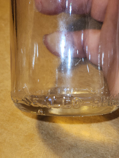 Vintage Milk Bottle Half Pint Clear Glass As Is Chip vmb60