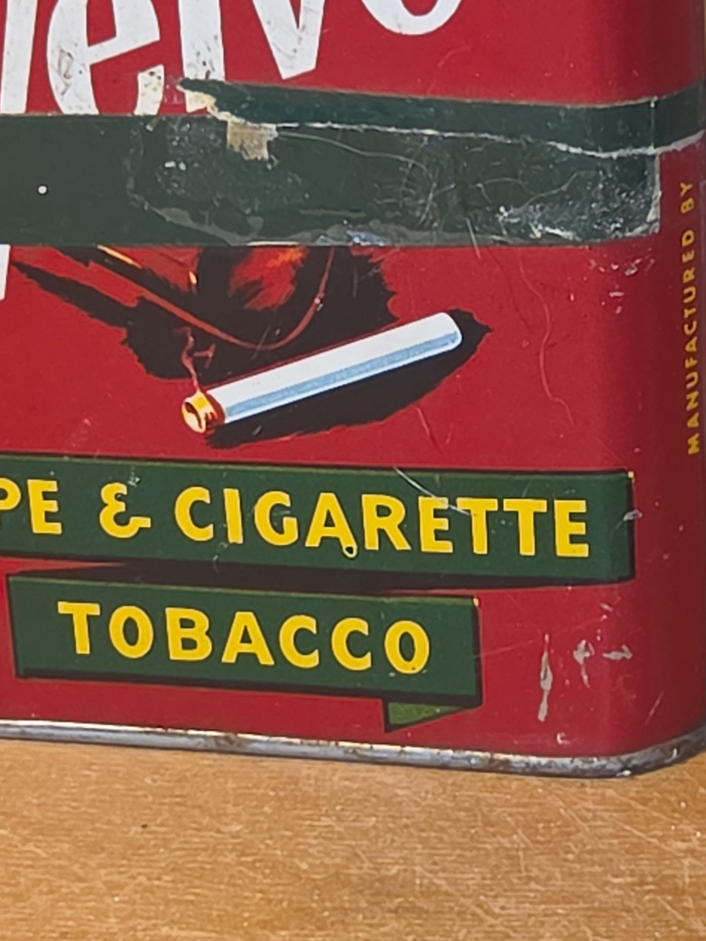 Vintage Tobacco Tin Velvet pipe and cigarette 1 5/8 oz Ligget & Myers AS IS Taped EMPTY tin714