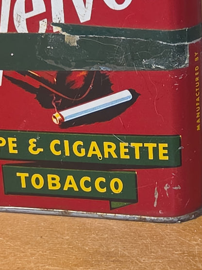 Vintage Tobacco Tin Velvet pipe and cigarette 1 5/8 oz Ligget & Myers AS IS Taped EMPTY tin714