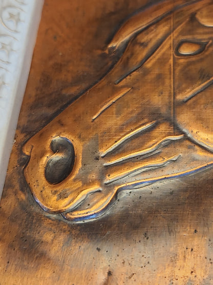 Vintage Embossed Copper Horse Relief sc7