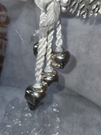 NOS GIFTCO SILVER BELL DOOR KNOB HANGER 12" LONG NEW IN BOX METAL dk7