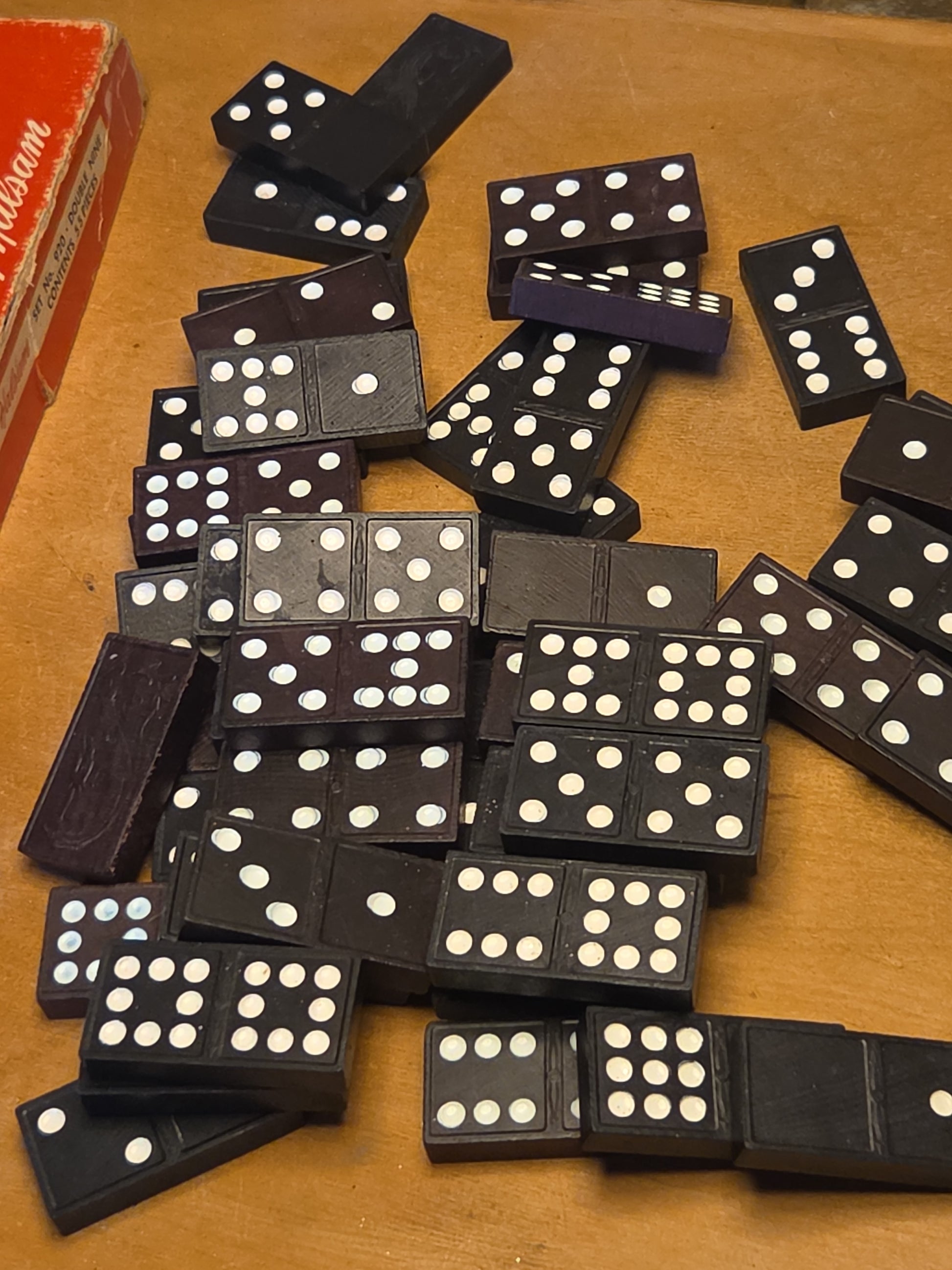 Vintage Dragon Dominoes Double Nine Set No. 920 Halsam AS IS 920