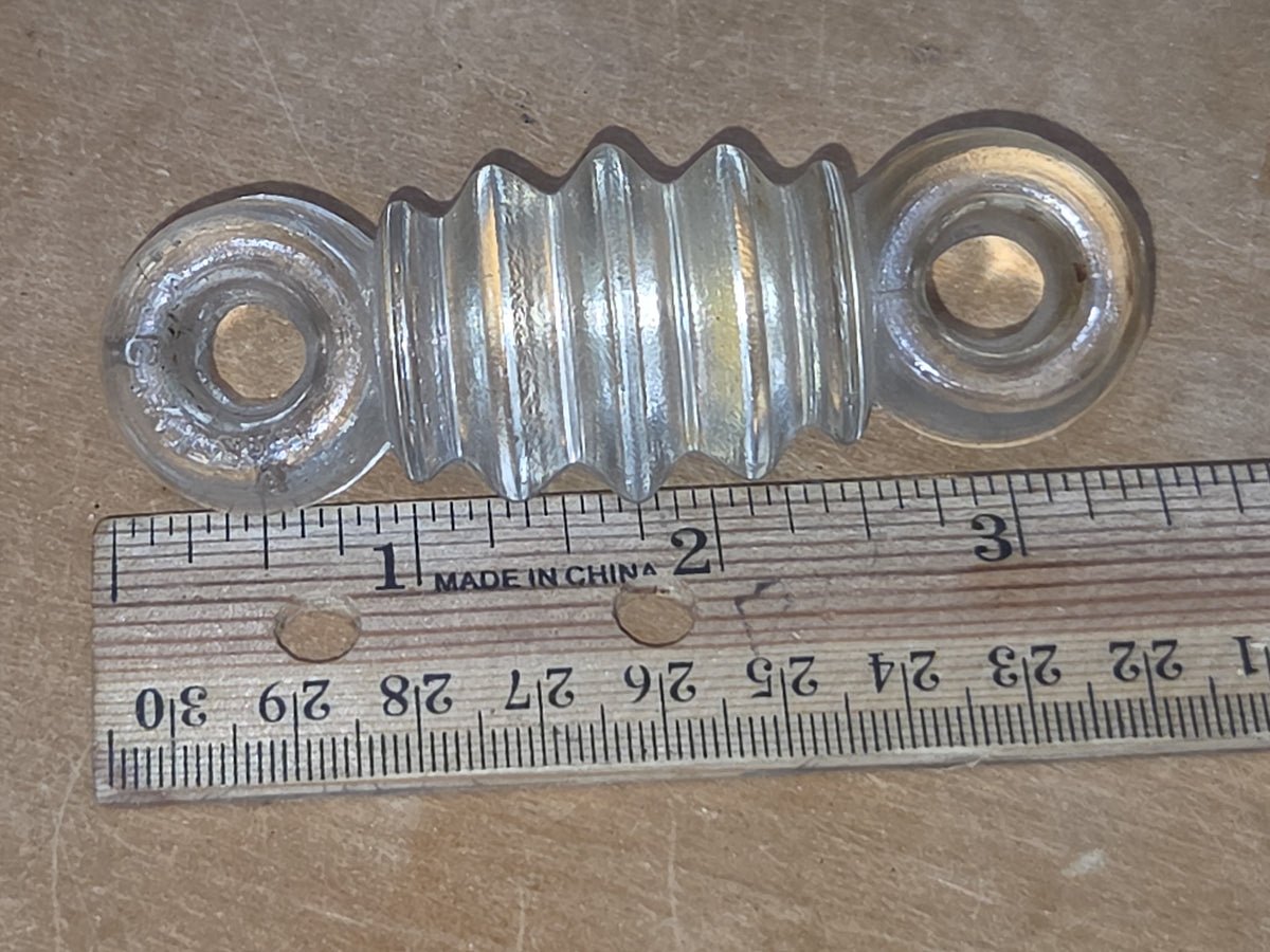 Vintage Radio Strain Wire Insulator Clear Glass  3 1/2" vi03