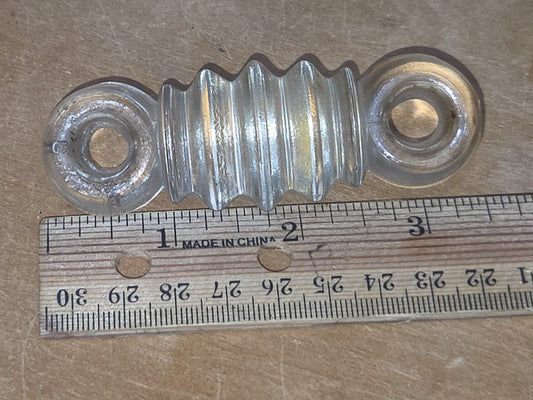Vintage Radio Strain Wire Insulator Clear Glass  3 1/2" vi03