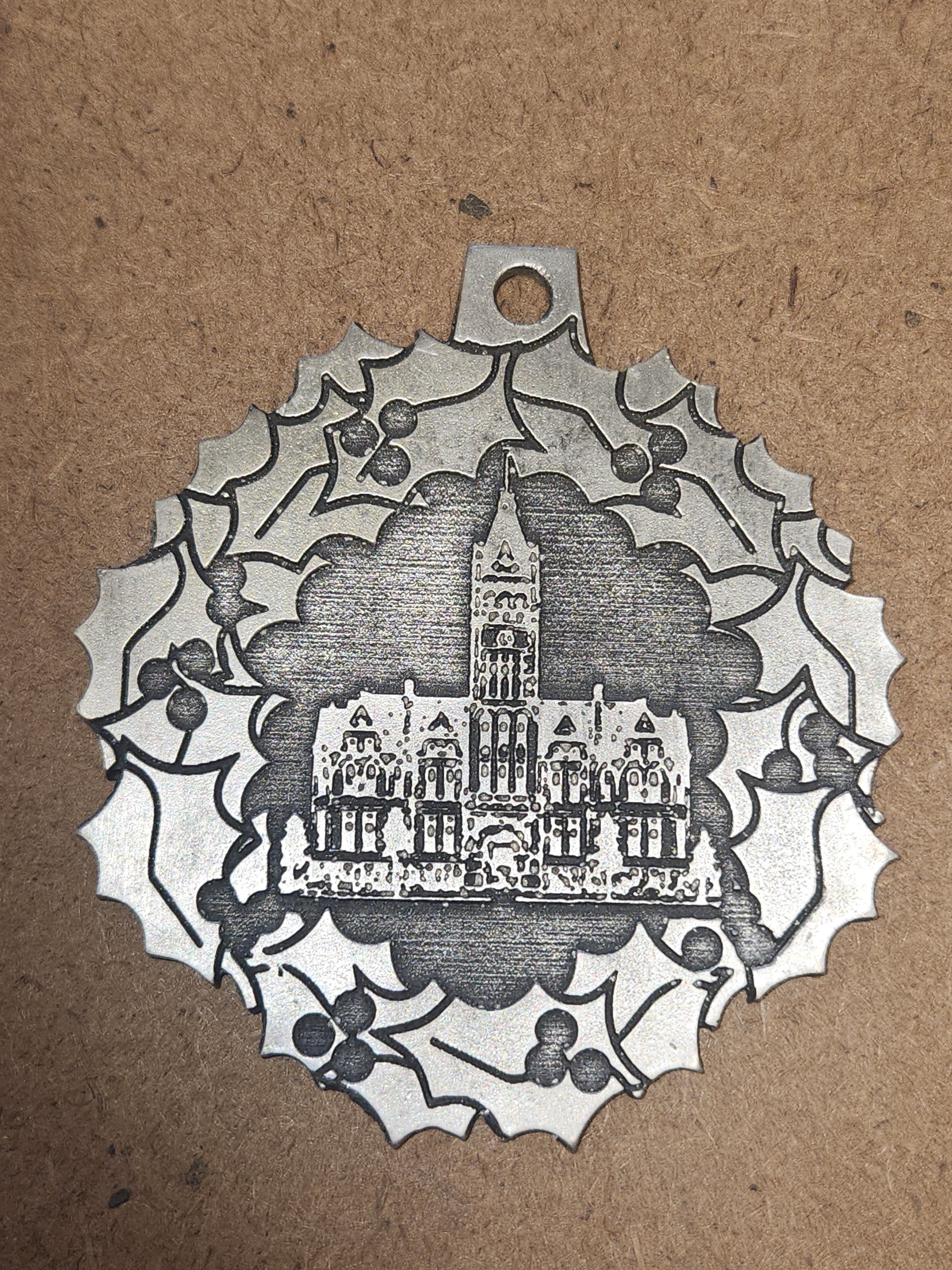 Pewter Ornamanet Fillmore County Courthouse Fillmore County Nebraska First in a Series of Nine #426/500 Dated 1995