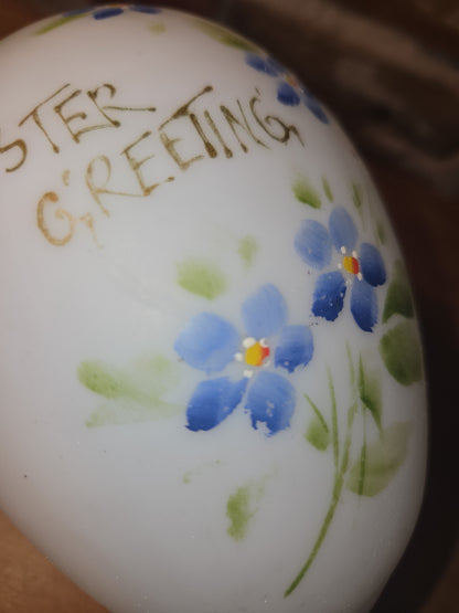 Antique Victorian Glass Blown Easter Egg Hand Painted AS IS eeg6