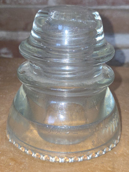 Vintage Hemingray #42 Clear Glass Insulator h642b