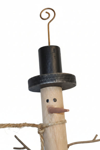 Snowman Believe Rustic Christmas Ornament os1