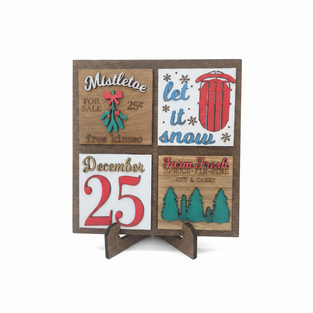 Christmas Insert Kit for Interchangeable Frame Can Fit Arch, Rectangle, or Square Frame FRAMES SOLD SEPARATELY ic87