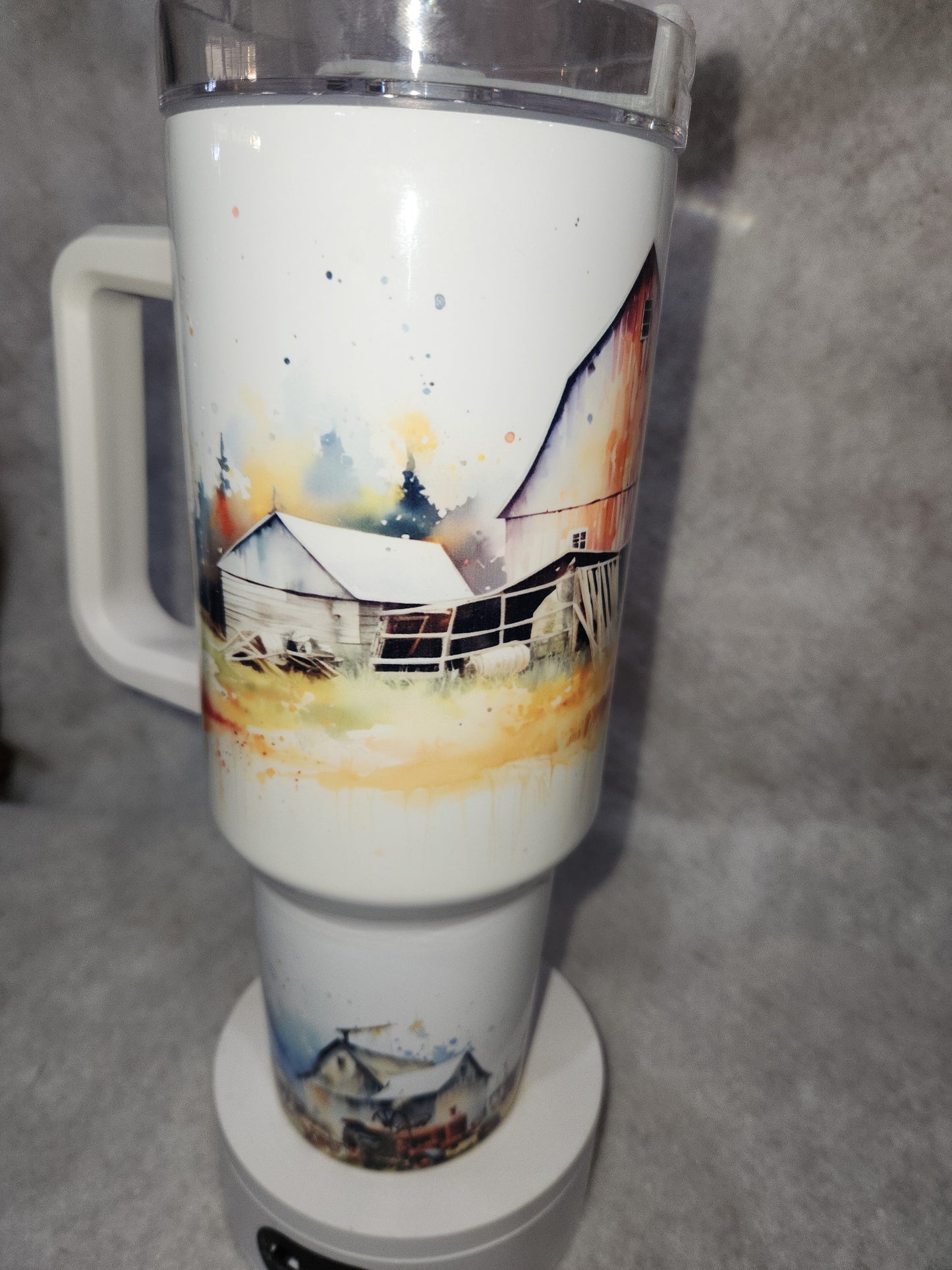 40 Oz Insulated Stainless Steel Tumbler Watercolor Barns tbf1