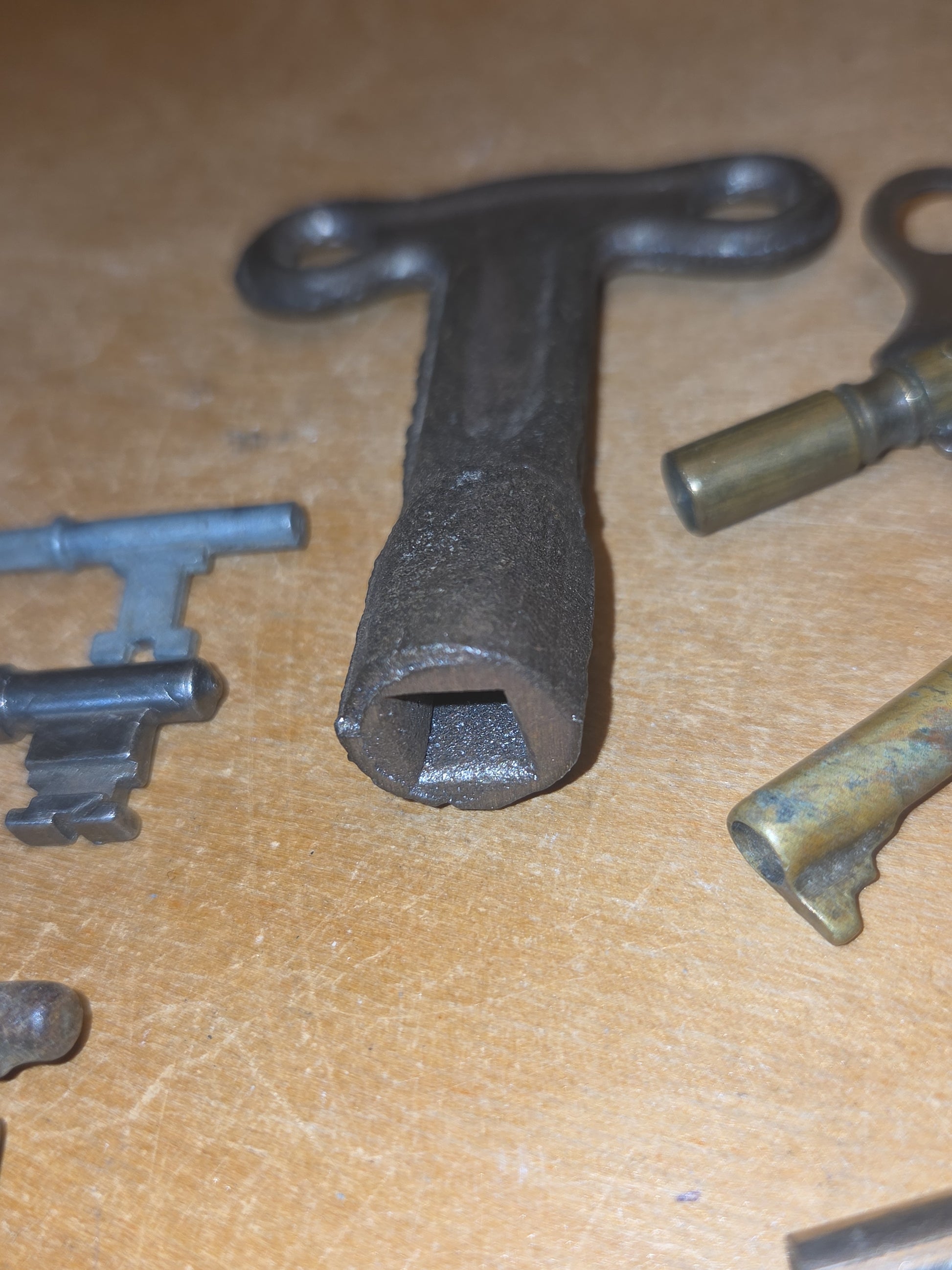 Vintage Keys Set of 8 Clock Winding Skeleton Brass West Germany
