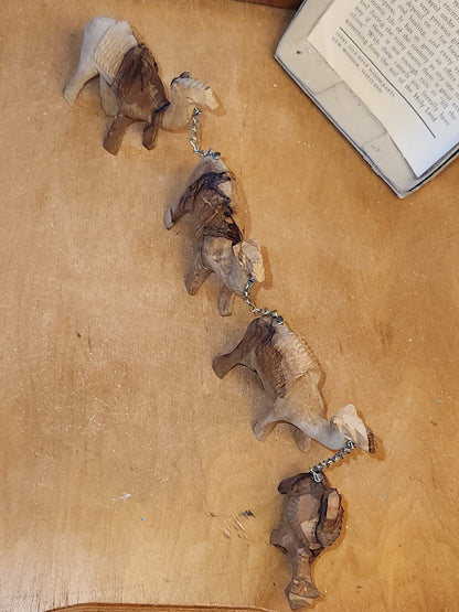 Vintage Olive Wood Hand Carved Camel Donkey Caravan nat6