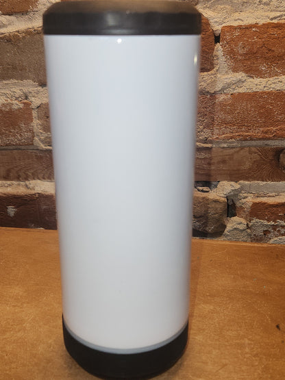 Custom Order 17 Oz Insulated Stainless Steel Tumbler with Can Cooler Top and Tumbler Lid with Black, Rechargeable Removeable Bluetooth Speaker