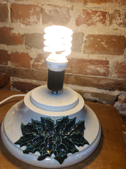 Vintage Ceramic Christmas Tree Base 1970s Iridescent Pearl NOTE: Base only
