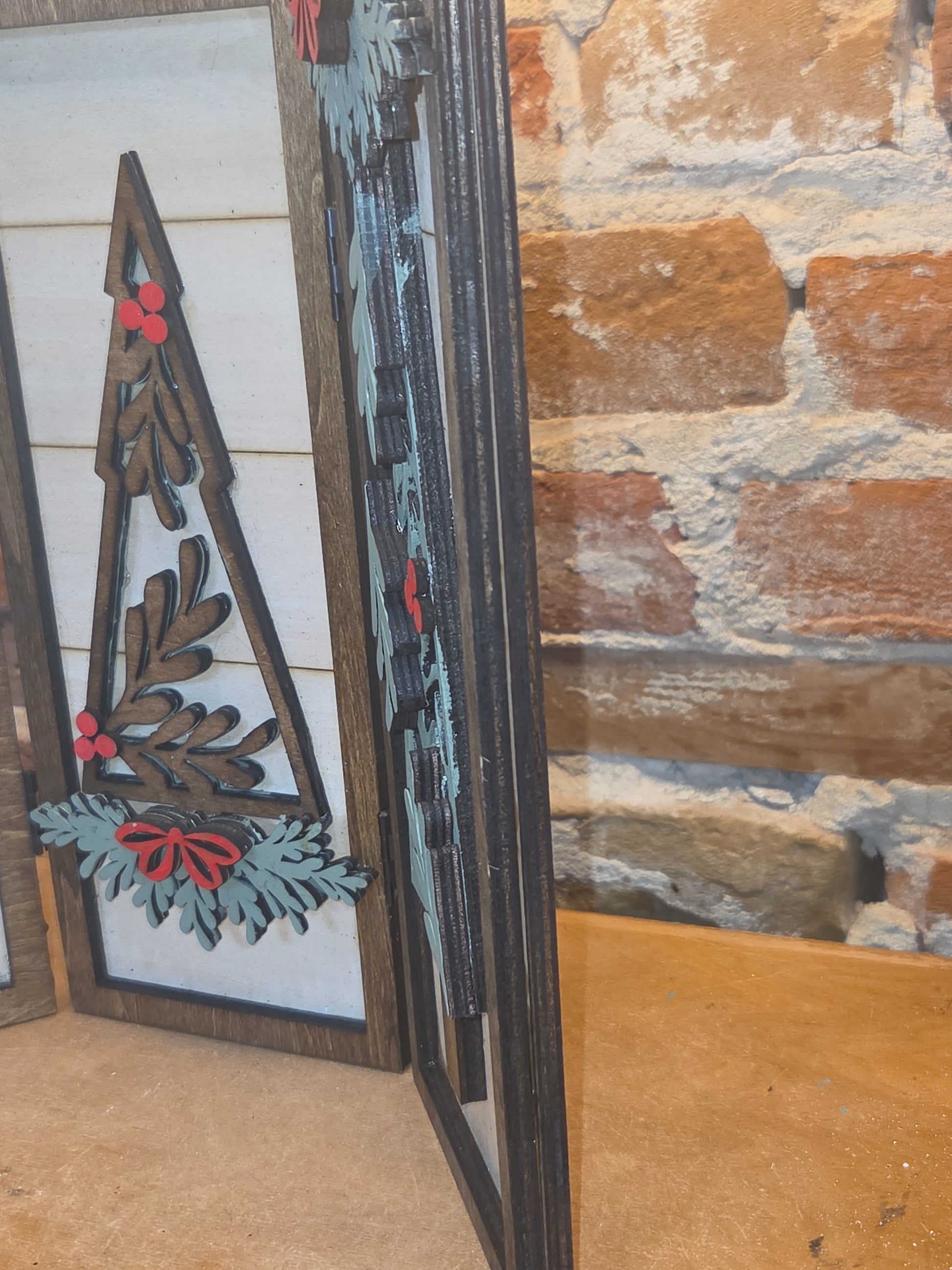Trio Frame Decor Christmas Trees 10 1/2" tt74